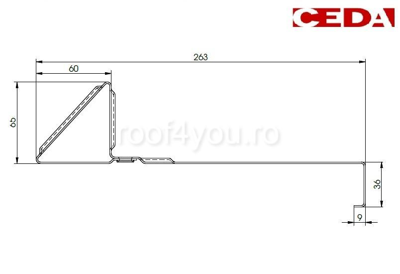 Parazăpadă pentru acoperișuri din tigla, 260mm [2]