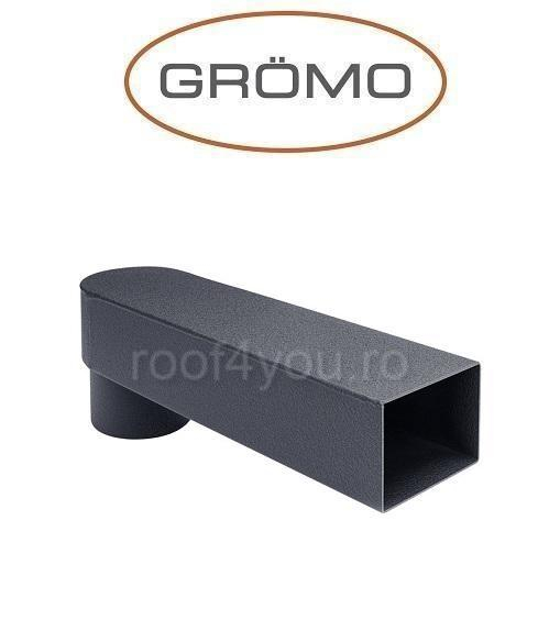 Racord de evacuare rectangular 80mm, Aluminiu GROMO, Ral 7016 [1]