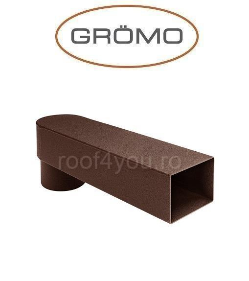 Racord de evacuare rectangular 80mm, Aluminiu GROMO, Ral Testa Di Moro [1]