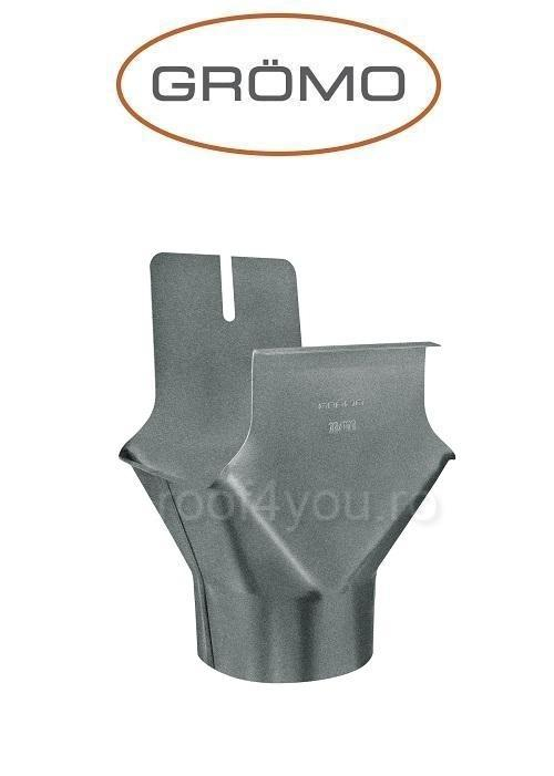 Racord jgheab rectangular 333mm, Aluminiu GROMO, RAL 7005 [1]