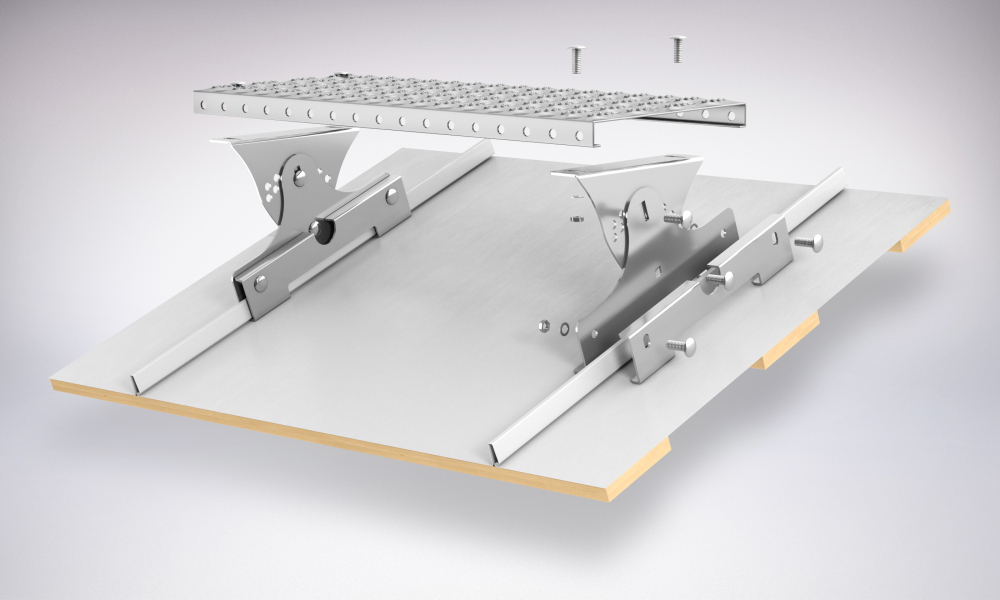 Set treapta acces acoperis pentru invelitoare cu tabla click sau dublu falt, din otel prevopsit, 120cm [3]