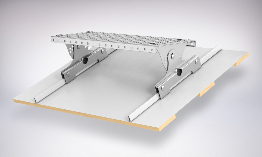 Set treapta acces acoperis pentru invelitoare cu tabla click sau dublu falt, din otel prevopsit, 120cm [2]