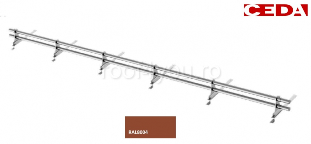 Set parazapada cu bara dubla din otel prevopsit pentru tabla click sau dublu falt, 320/35mm, lungime 360cm [1]