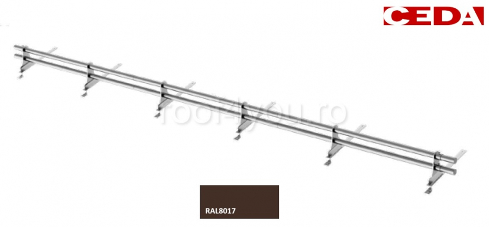 Set parazapada cu bara dubla din otel prevopsit pentru tabla click sau dublu falt, 350/30mm, lungime 360cm [1]