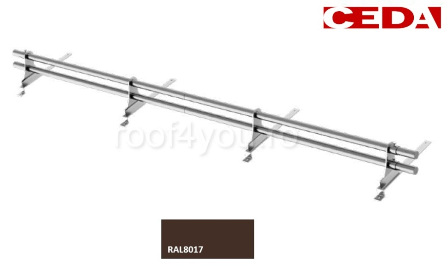 Set parazapada cu bara dubla din otel prevopsit pentru tabla click sau dublu falt, 350/35mm, lungime 240 cm [1]