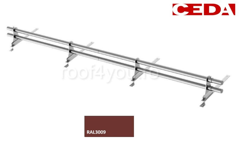 Set parazapada cu bara dubla din otel prevopsit pentru tabla click sau dublu falt, 350/35mm, lungime 240 cm [1]
