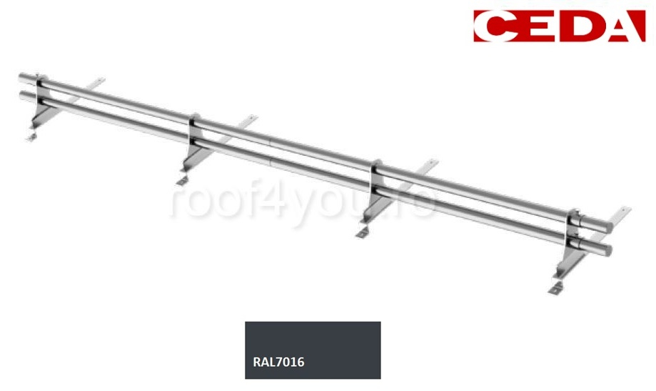 Set parazapada cu bara dubla din otel prevopsit pentru tabla click sau dublu falt, 350/35mm, lungime 240 cm [1]
