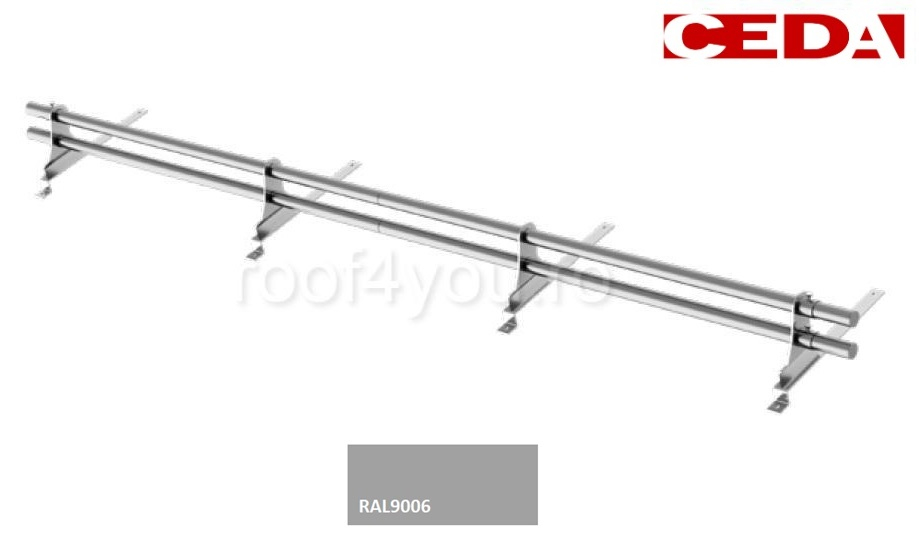 Set parazapada cu bara dubla din otel prevopsit pentru tabla click sau dublu falt, 350/35mm, lungime 240 cm [1]