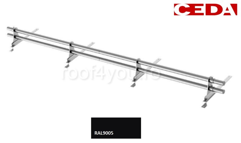 Set parazapada cu bara dubla din otel prevopsit pentru tabla click sau dublu falt, 350/35mm, lungime 240 cm [1]