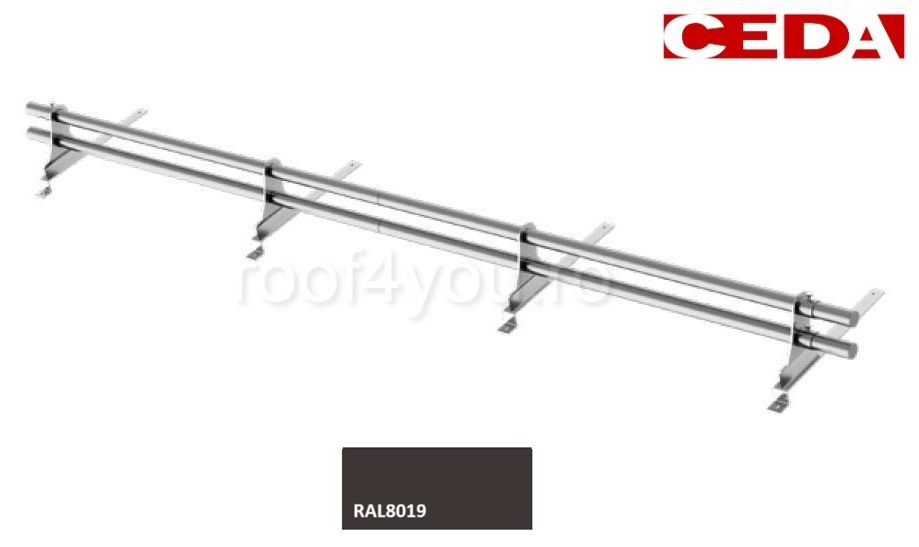 Set parazapada cu bara dubla din otel prevopsit pentru tabla click sau dublu falt, 350/35mm, lungime 240 cm [1]