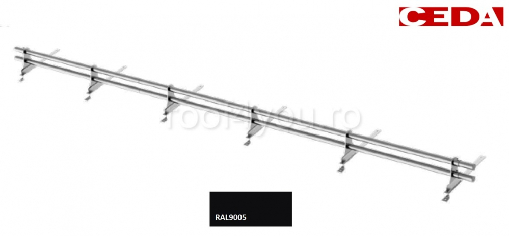 Set parazapada cu bara dubla din otel prevopsit pentru tabla click sau dublu falt, 350/35mm, lungime 360cm [1]