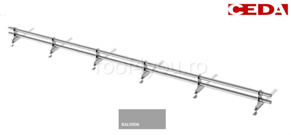 Set parazapada cu bara dubla din otel prevopsit pentru tabla click sau dublu falt, 370/35mm, lungime 360cm [1]
