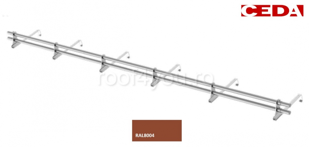 Set parazapada cu bara dubla din otel prevopsit pentru tigla de pana la 47cm, lungime 360 cm [1]