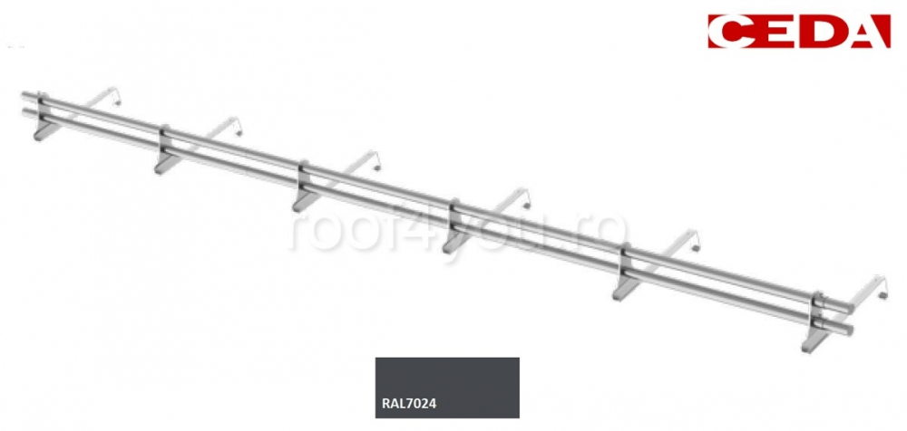 Set parazapada cu bara dubla din otel prevopsit pentru tigla de pana la 47cm, lungime 360 cm [1]