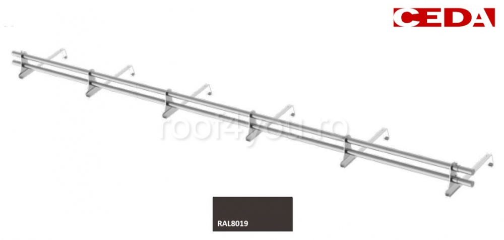 Set parazapada cu bara dubla din otel prevopsit pentru tigla de pana la 47cm, lungime 360 cm [1]