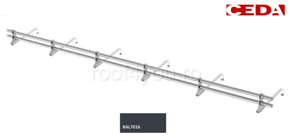 Set parazapada cu bara dubla din otel prevopsit pentru tigla de pana la 47cm, lungime 360 cm [1]