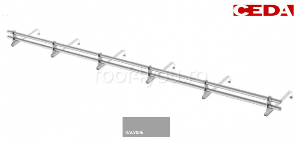 Set parazapada cu bara dubla din otel prevopsit pentru tigla de pana la 47cm, lungime 360 cm [1]