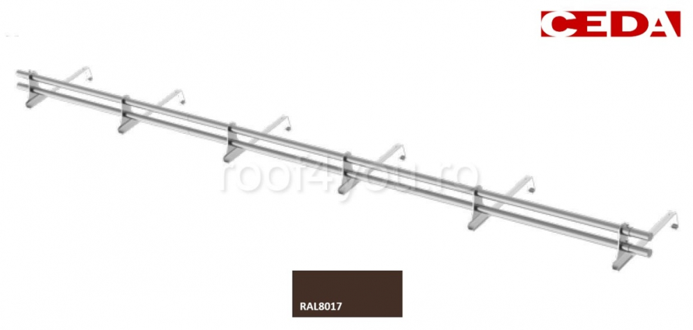 Set parazapada cu bara dubla din otel prevopsit pentru tigla de pana la 47cm, lungime 360 cm [1]