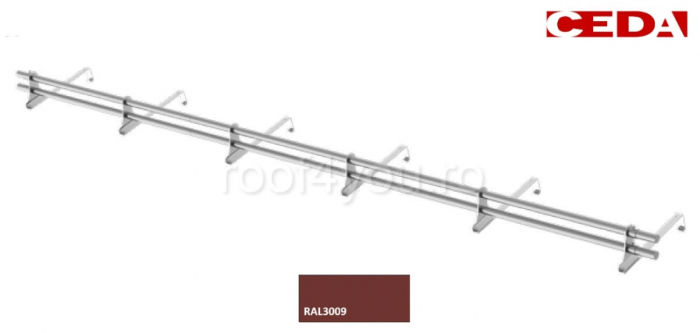 Set parazapada cu bara dubla din otel prevopsit pentru tigla de pana la 52cm, lungime 360 cm [1]