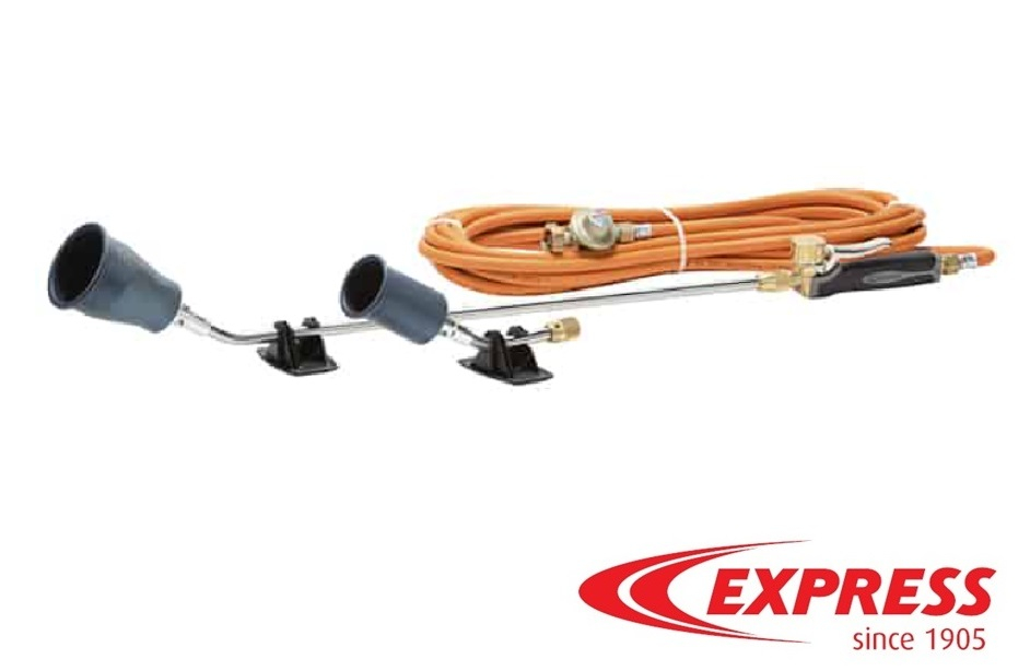 Set torță pe gaz Titan’ Express cu 2 arzătoare, mâner profesional și furtun 10 m [1]