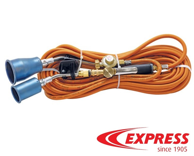 Set torță pe gaz Titan’ Express cu 2 arzătoare și furtun 20 m [2]