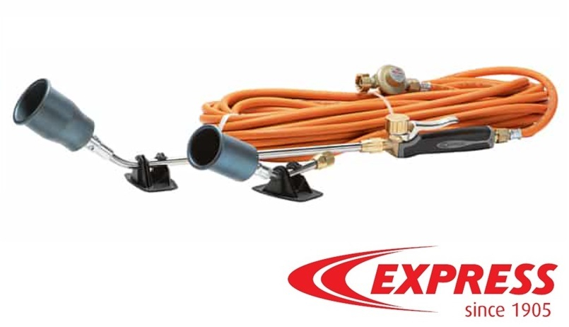 Set torță pe gaz Titan’ Express dublu 50–150 kW cu furtun 20 m [1]