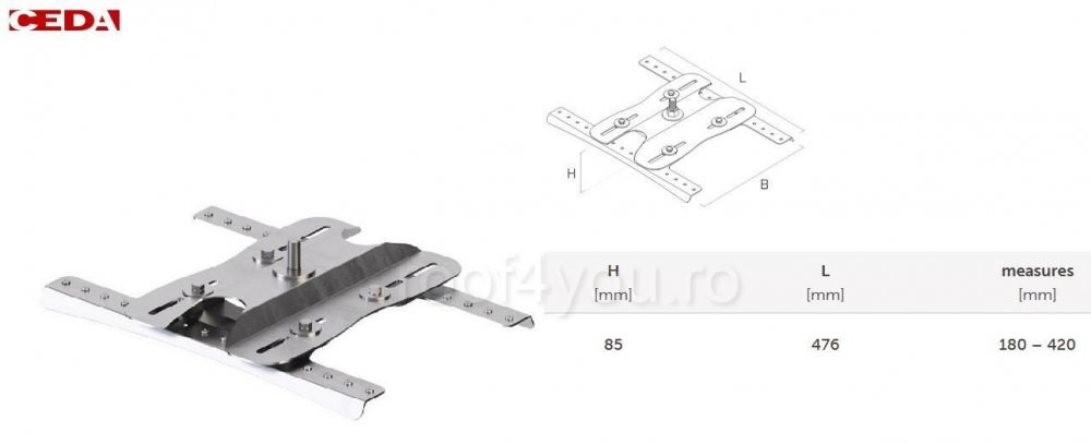 Sistem de ancorare din otel inoxidabil pentru tabla trapezoidala, CEDA [4]