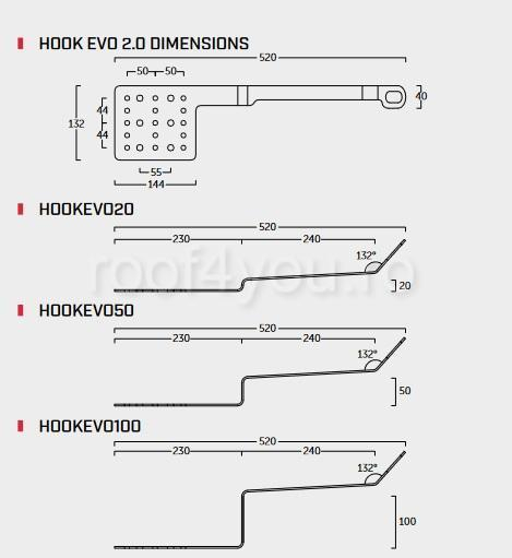 Sistem de ancorare EVO 2.0 din otel inoxidabil pentru tigla, 100 mm,  CEDA [2]