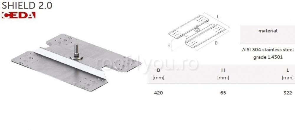 Sistem intermediar de ancorare din otel inoxidabil pentru tabla trapezoidala, CEDA [2]