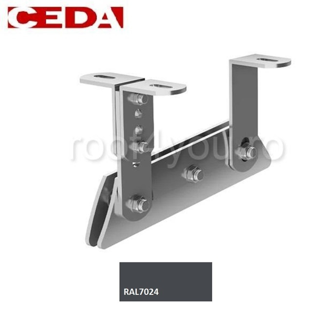 Suport treapta din aluminiu pentru tabla faltuita,Tip N, cu suruburi din otel inoxidabil, RAL Aluminiu natural [2]