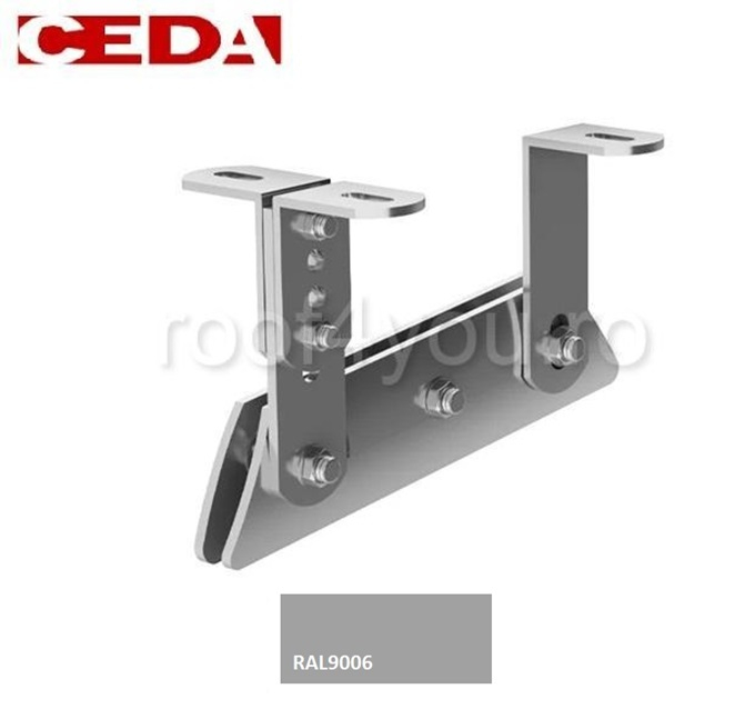 Suport treapta din aluminiu pentru tabla faltuita,Tip N, cu suruburi din otel inoxidabil, RAL Aluminiu natural [2]