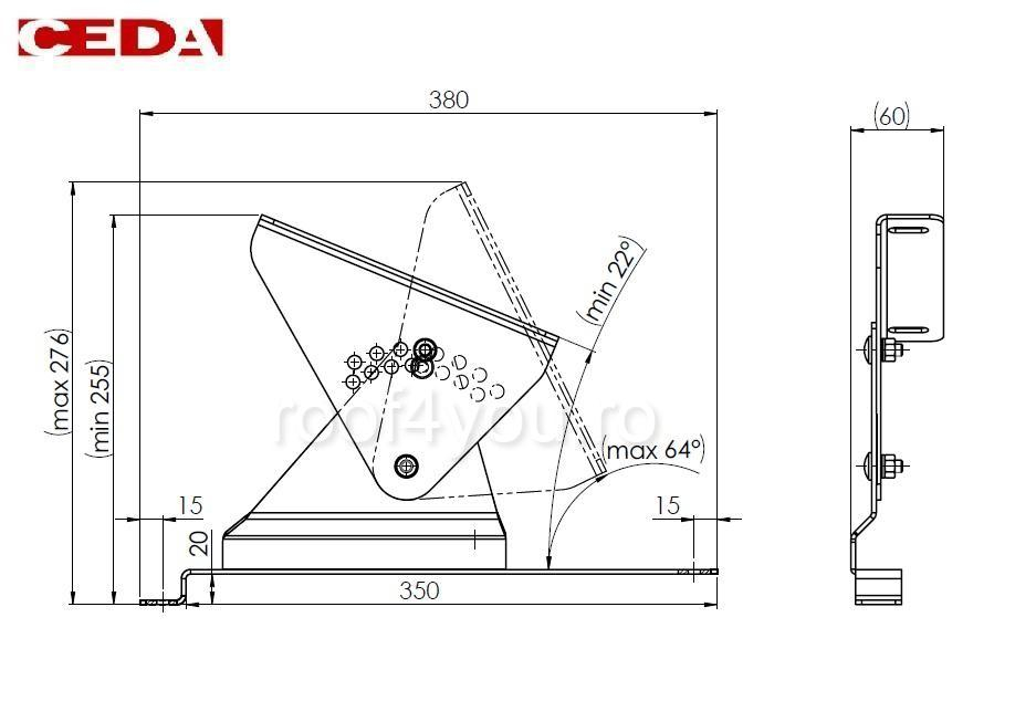 Suport treapta din otel prevopsit pentru tigla metalica, 350/20 [2]