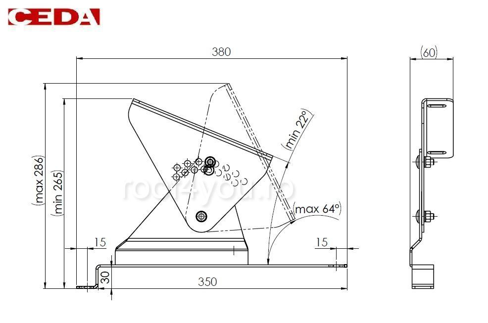 Suport treapta din otel prevopsit pentru tigla metalica, 350/30 [2]