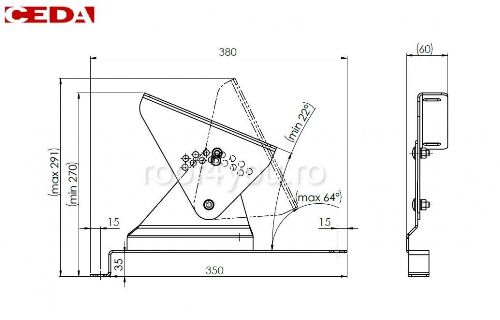 Suport treapta din otel prevopsit pentru tigla metalica Venecja, 350/35 [2]