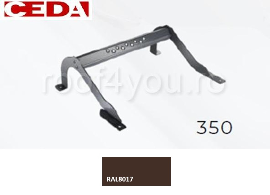 Trepte pentru acces pe acoperis de tabla, din otel prevopsit, modul 350, latime 420mm [1]