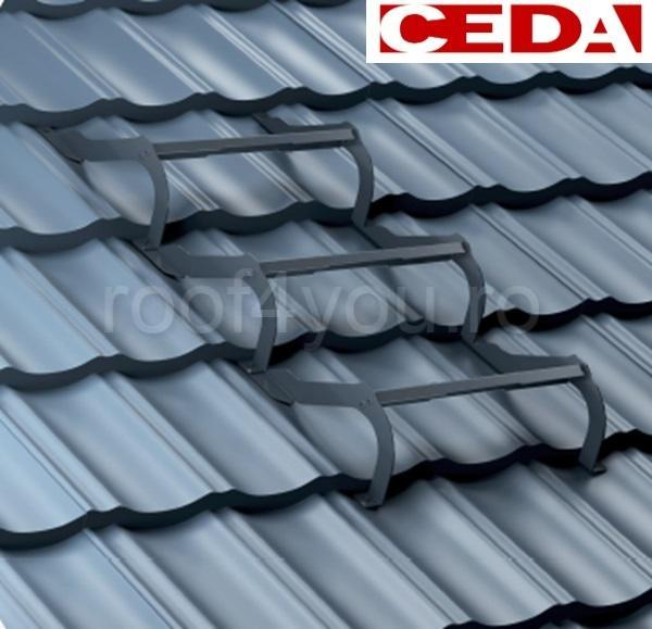 Trepte pentru acces pe acoperis de tabla, din otel prevopsit, modul 350, latime 420mm [2]