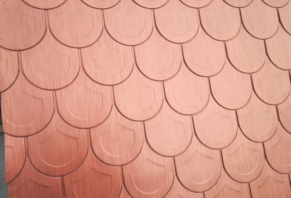 ECO-U line - solzi metalici rotunzi din titan zinc natural, 44 buc/mp [2]