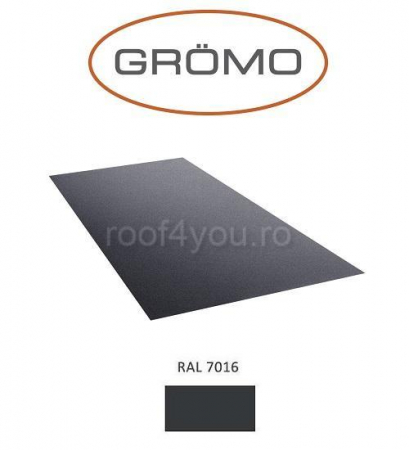 - Tabla din aluminiu prevopsit - Aluminiu RAL 7016, latime rulou 1000mm, grosime 0.7mm, GROMO