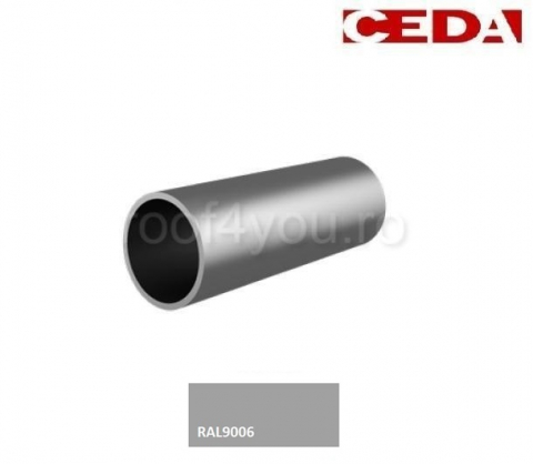 - Aluminiu prevopsit - Parazapada bara din aluminiu, 30 mm / 200 cm, Ral 7001, CEDA