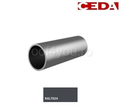 - Aluminiu prevopsit - Parazapada bara din aluminiu, 30 mm / 200 cm, Ral 7001, CEDA