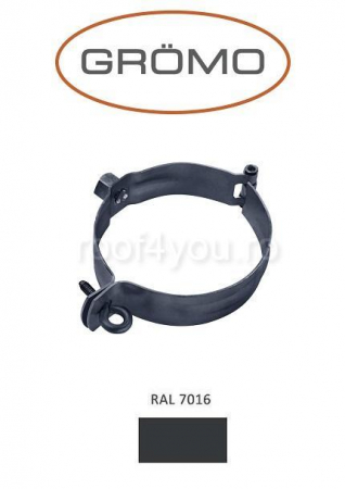 - Jgheaburi si burlane din aluminiu prevopsit - Bratara burlan circular Ø100, Aluminiu GROMO, RAL 7016