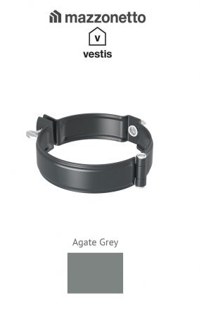 - Jgheaburi si burlane din aluminiu prevopsit - Bratara burlan circular Ø100, Aluminiu Mazzonetto Vestis, RAL AGATE GREY