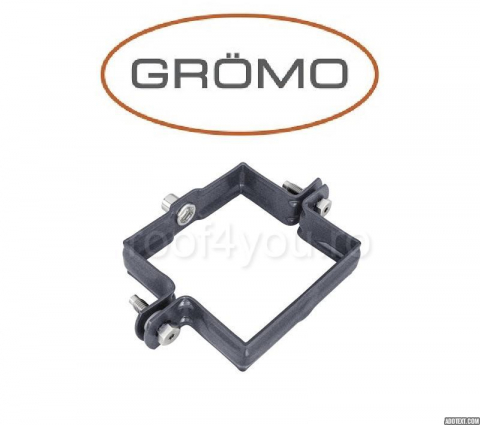 - Jgheaburi si burlane din aluminiu prevopsit - Bratara burlan rectangular 100mm, Aluminiu GROMO, RAL 7016