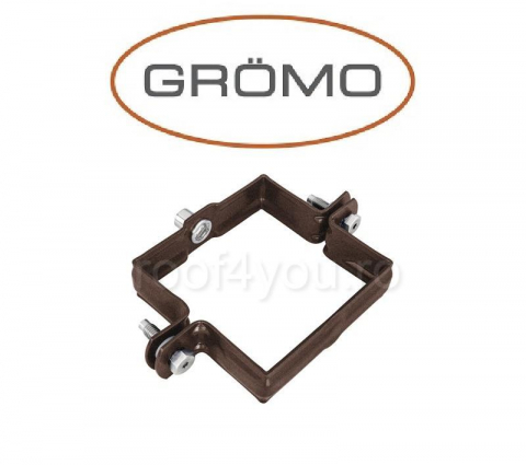 - Jgheaburi si burlane din aluminiu prevopsit - Bratara burlan rectangular 100mm, Aluminiu GROMO, RAL Testa Di Moro