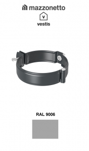 - Jgheaburi si burlane din aluminiu prevopsit - Bratara burlan semicircular Ø100, Aluminiu Mazzonetto Vestis, RAL 9006