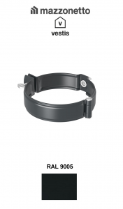 - Jgheaburi si burlane din aluminiu prevopsit - Bratara burlan semicircular Ø80, Aluminiu Mazzonetto Vestis, RAL 9005