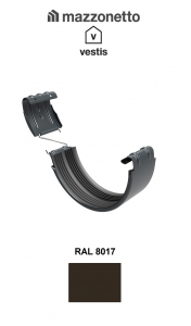 - Jgheaburi si burlane din aluminiu prevopsit - Bratara jgheab Ø125, Aluminiu Mazzonetto Vestis, RAL 8017