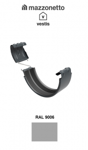 - Jgheaburi si burlane din aluminiu prevopsit - Bratara jgheab Ø125, Aluminiu Mazzonetto Vestis, RAL 9006