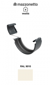 - Jgheaburi si burlane din aluminiu prevopsit - Bratara jgheab Ø125, Aluminiu Mazzonetto Vestis, RAL 9010