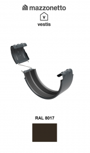 - Jgheaburi si burlane din aluminiu prevopsit - Bratara jgheab Ø150, Aluminiu Mazzonetto Vestis, RAL 9010
